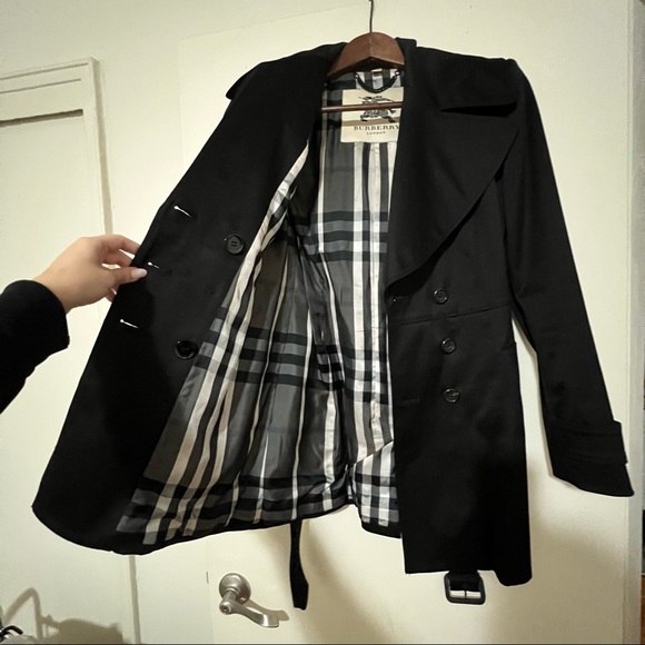 BURBERRY Black PLINCMOD55SWI Trench Coat 🧥 - Picture 2 of 12